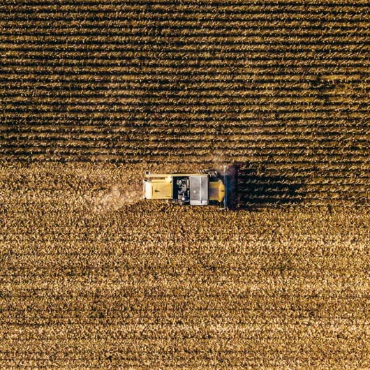 tractor in a field